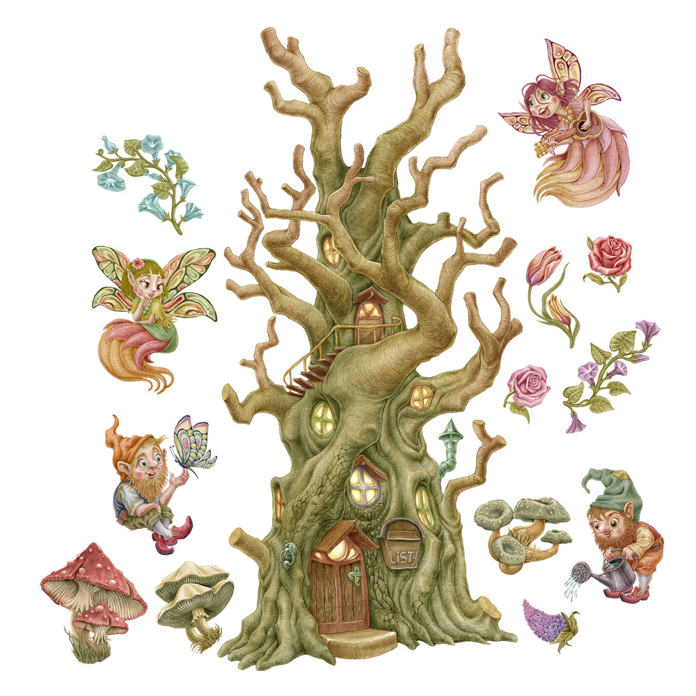 Autocolante perete130x172 Zâne pastelate