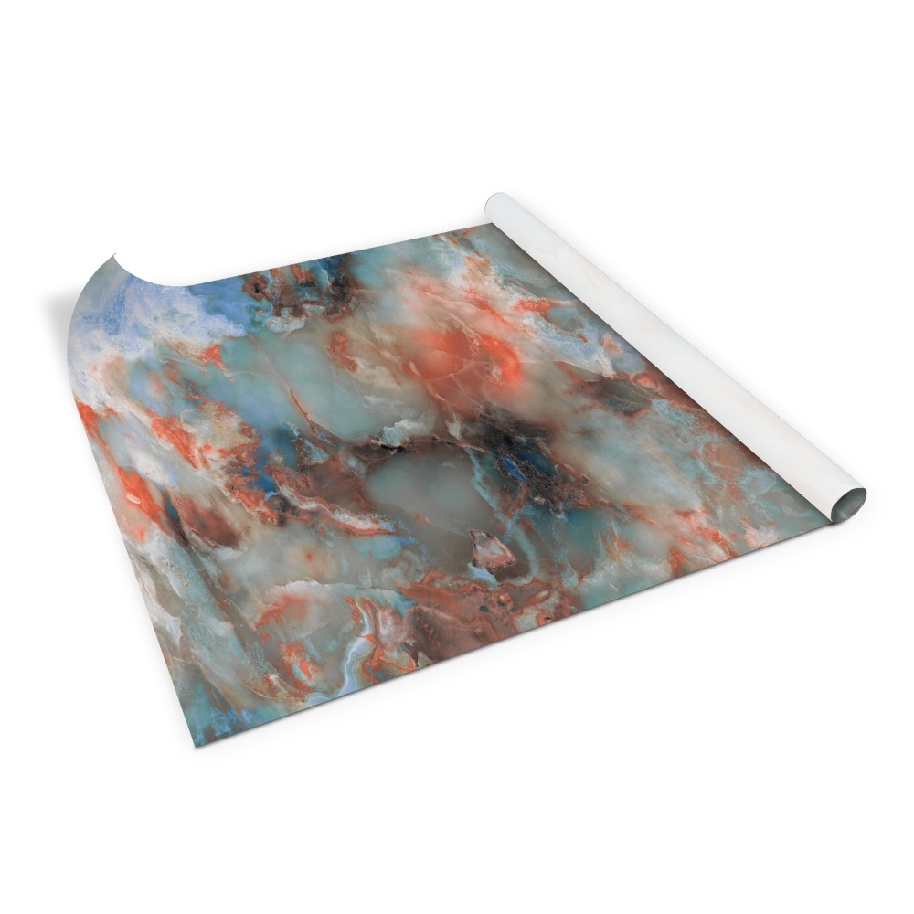 Folie autocolanta mobila Model colorat de marmură