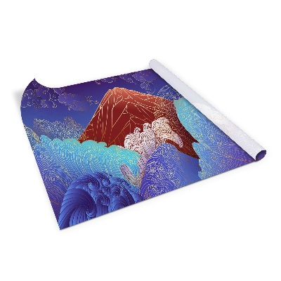 Folie autocolanta mobila Valuri de munte în stil asiatic