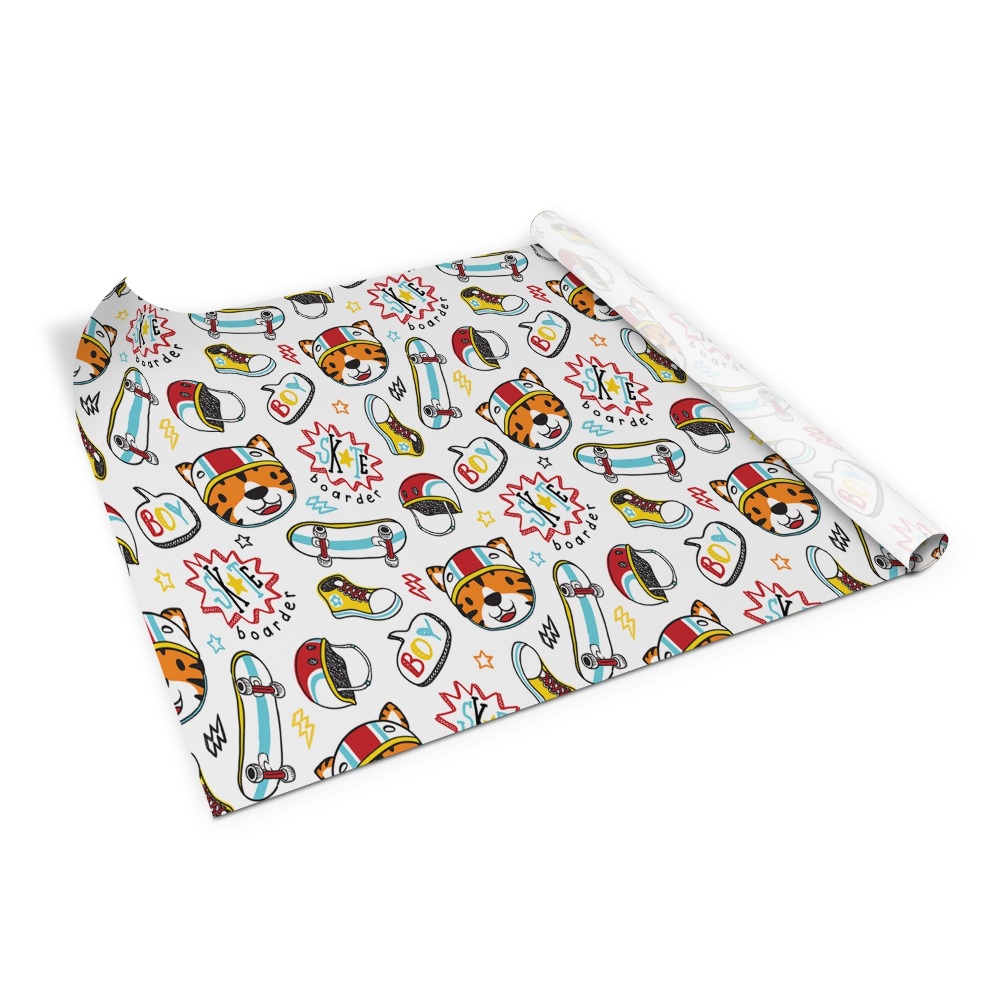 Folie autoadeziva pentru mobila Tigru pe skateboard