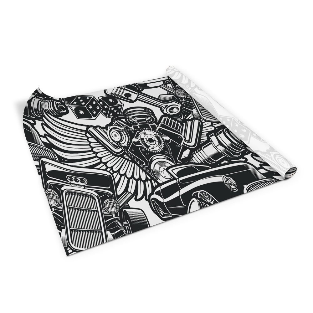 Folie autoadeziva pentru mobila Tatuaje cu mașini de epocă