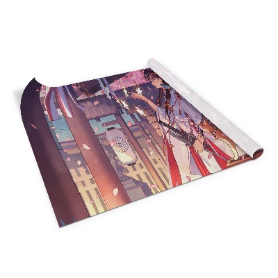 Folie autoadeziva pentru mobila Fată și pisică anime