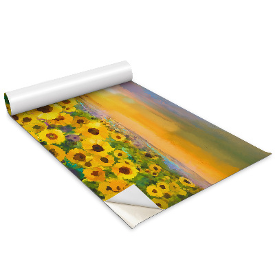 Autocolant pentru mobila Câmp de floarea-soarelui pictat