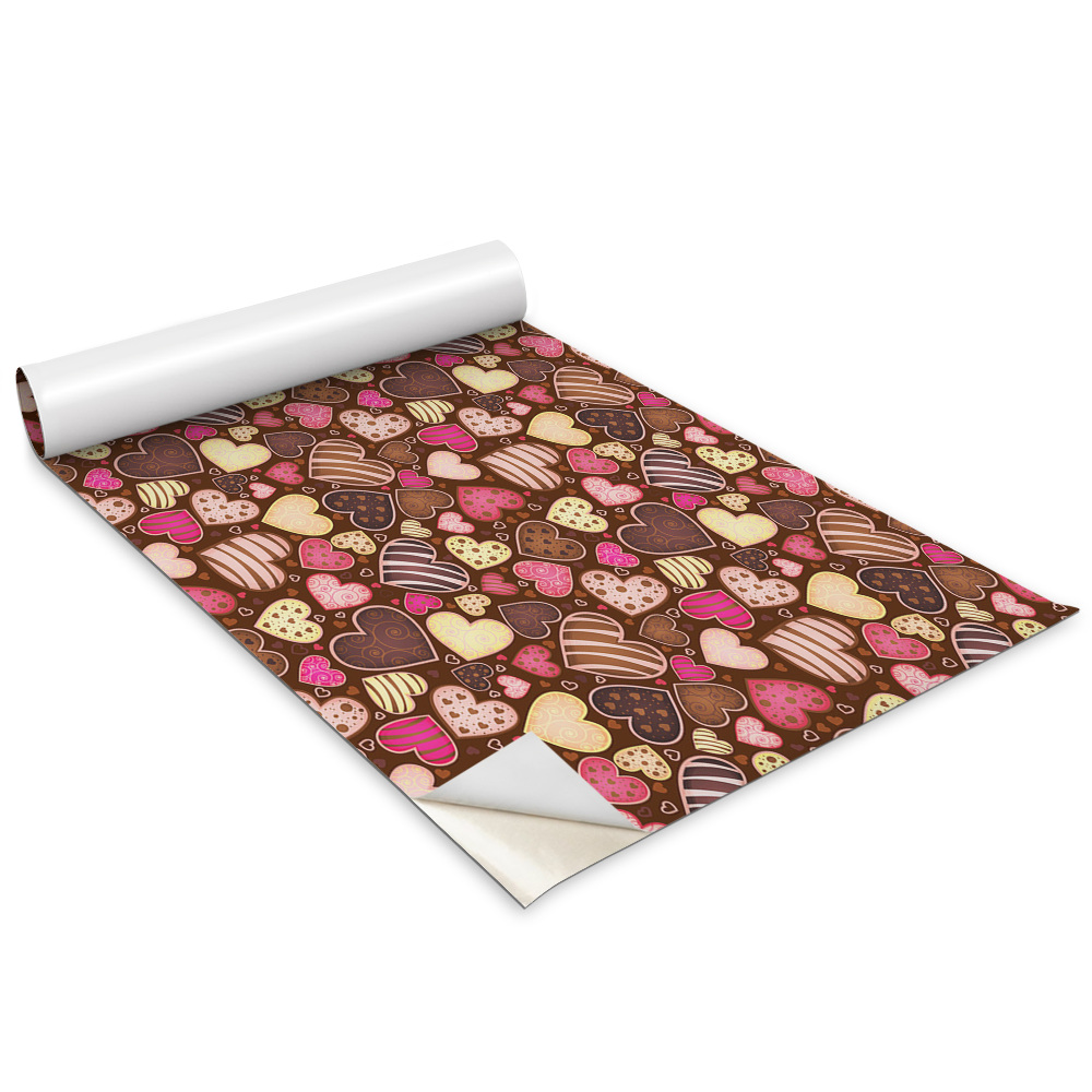 Folie autoadeziva pentru mobila Fursecuri cu inimă colorate