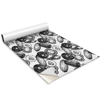 Folie autocolanta mobila Legume alb-negru