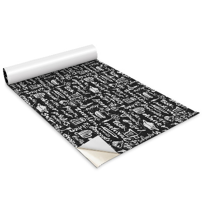 Folie autoadeziva pentru mobila Semne de bucătărie alb-negru