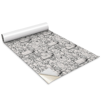 Folie autoadeziva pentru mobila Un motiv cu o sticlă de vin și legume