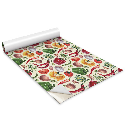 Folie autocolanta mobila Legume colorate de desene animate