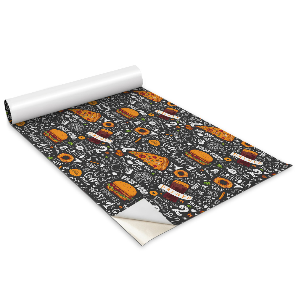 Folie autoadeziva pentru mobila Desene animate cu fast-food