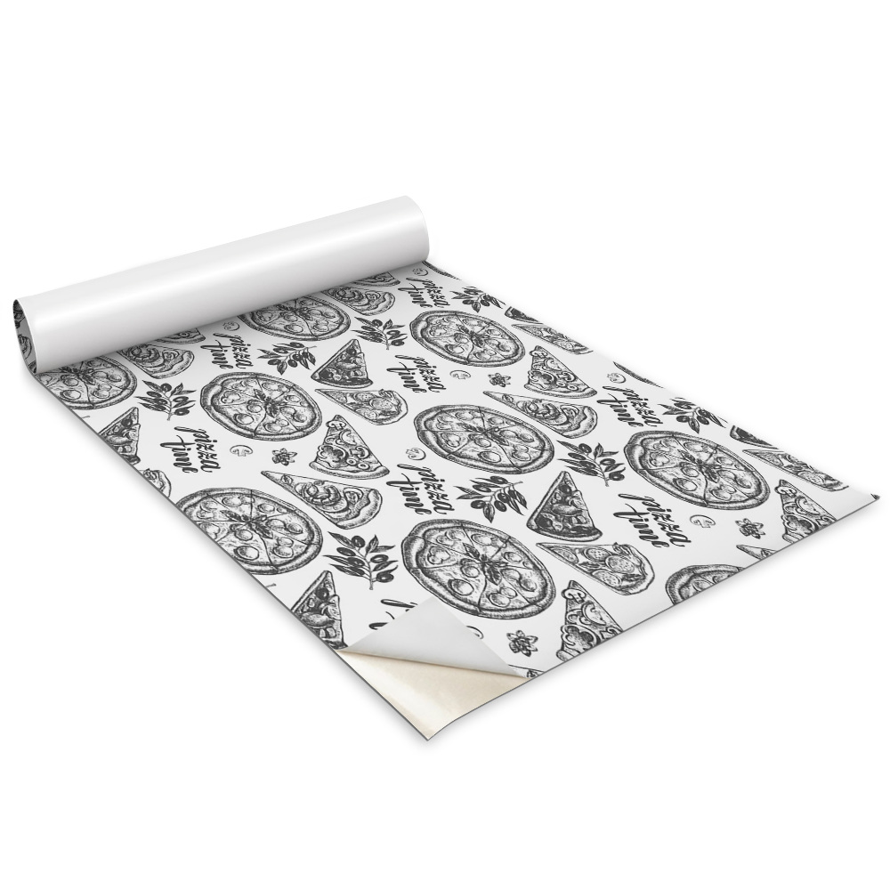 Autocolant pentru mobila Motive de pizza alb-negru