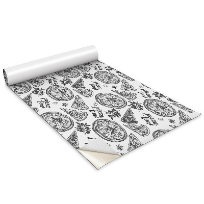 Autocolant pentru mobila Motive de pizza alb-negru