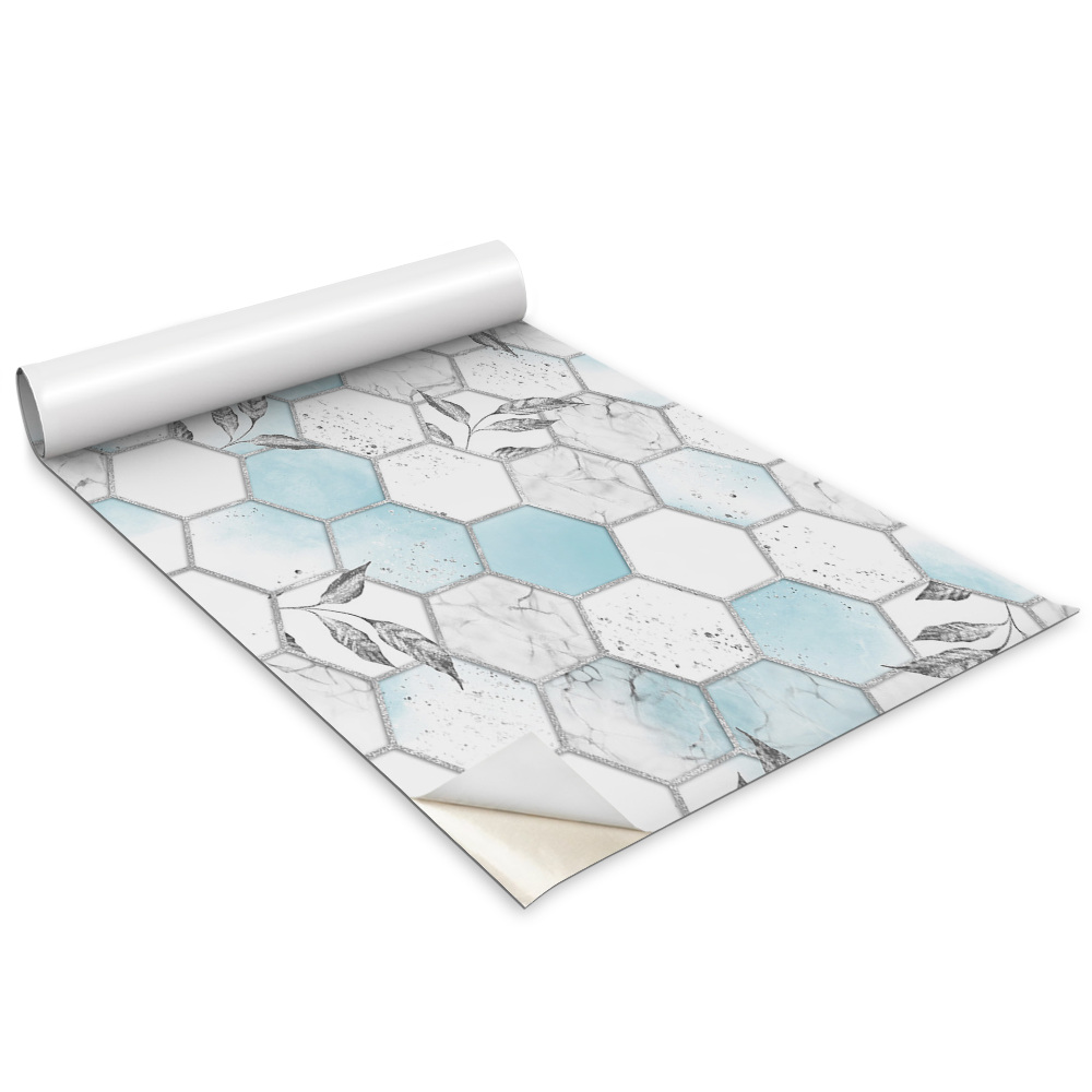 Folie autocolanta mobila Hexagoane și frunze