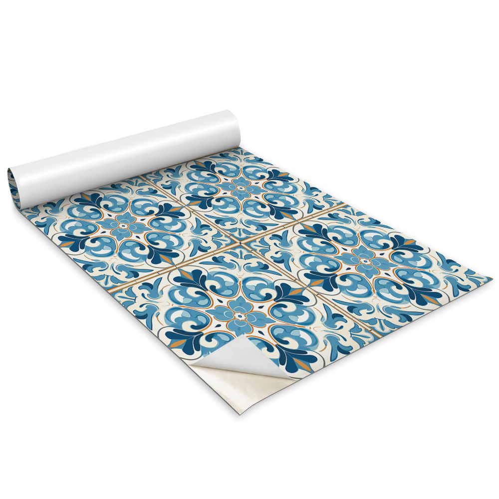 Folie autocolanta mobila Ornament albastru și galben