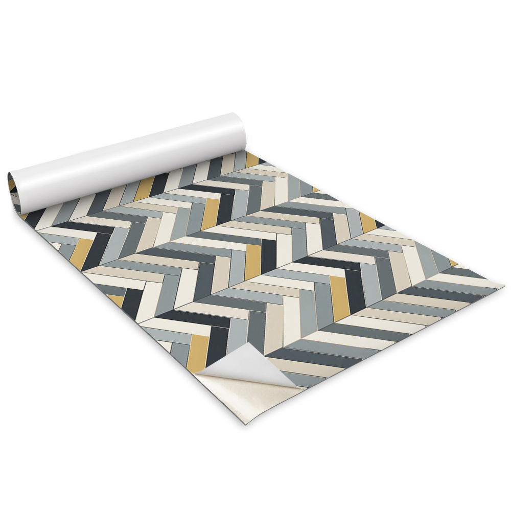 Folie autoadeziva pentru mobila Compoziție de parchet în spic de hering