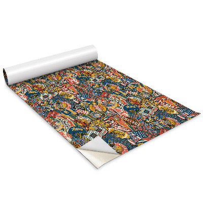 Autocolant pentru mobila Model de colaj american pentru tineri