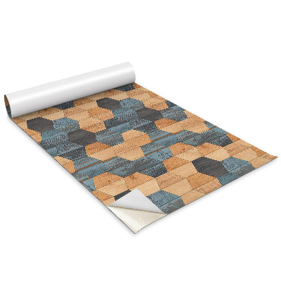 Folie autoadeziva pentru mobila Hexagonuri din lemn colorate