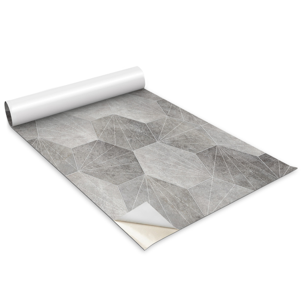 Autocolant pentru mobila Hexagoane și linii gri