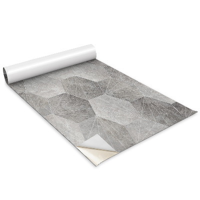 Autocolant pentru mobila Hexagoane și linii gri