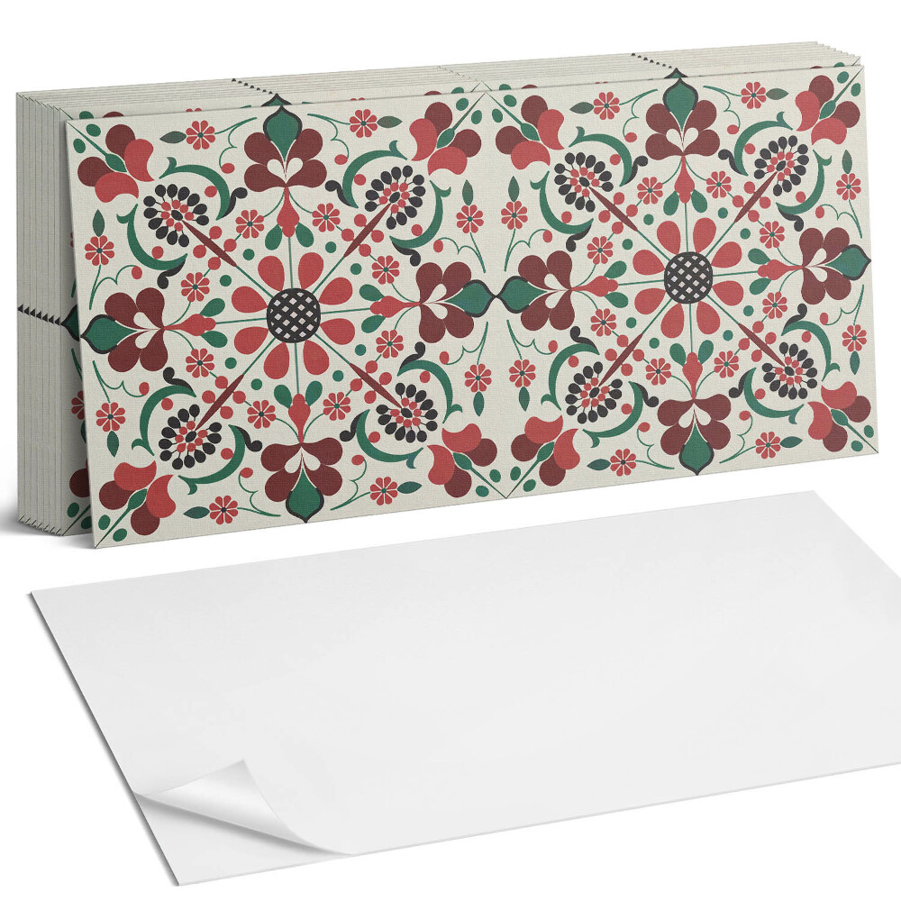 Panou decorativ bucatarie Model floral cu simetrie