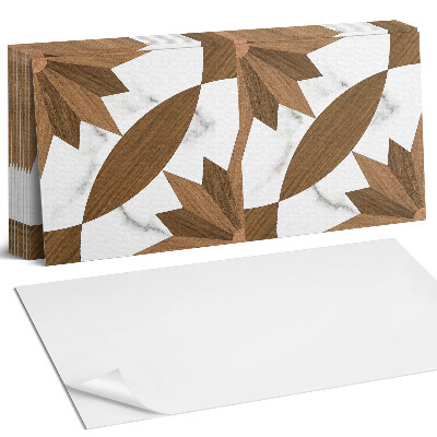 Panou decorativ bucatarie Model geometric cu lemn