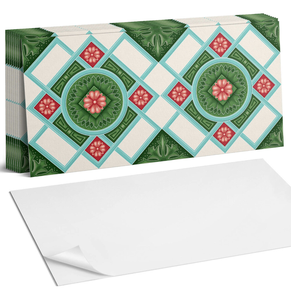 Panou decorativ bucatarie Model floral într-un romb