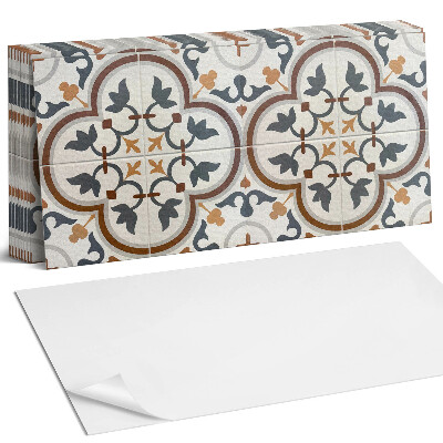 Panou decorativ bucatarie Model floral în carouri