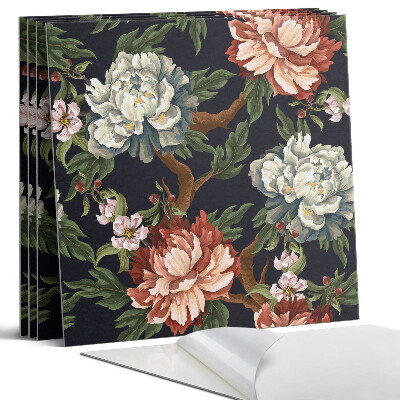 Panou decorativ bucatarie Model floral pe fundal