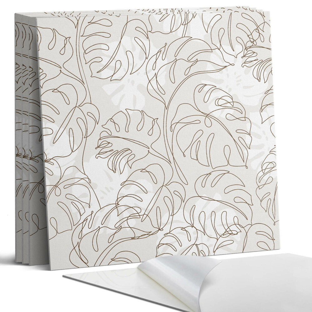 Panou perete pătrat Model de frunze liniare