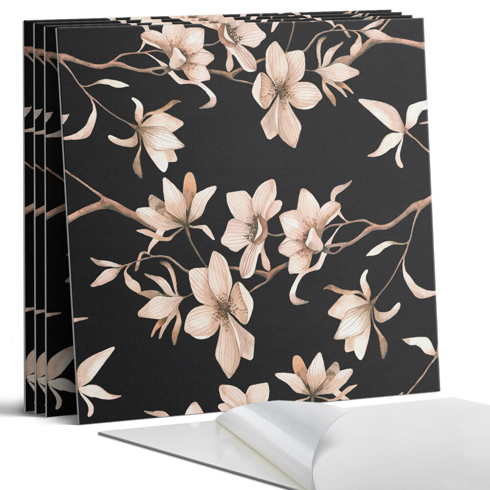 Panou perete pătrat Model floral pe fundal