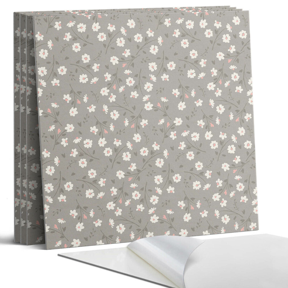 Panou perete pătrat Model floral pe fundal