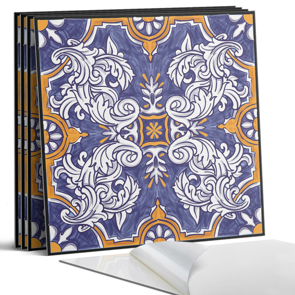 Panou perete pătrat Model floral cu ornamente