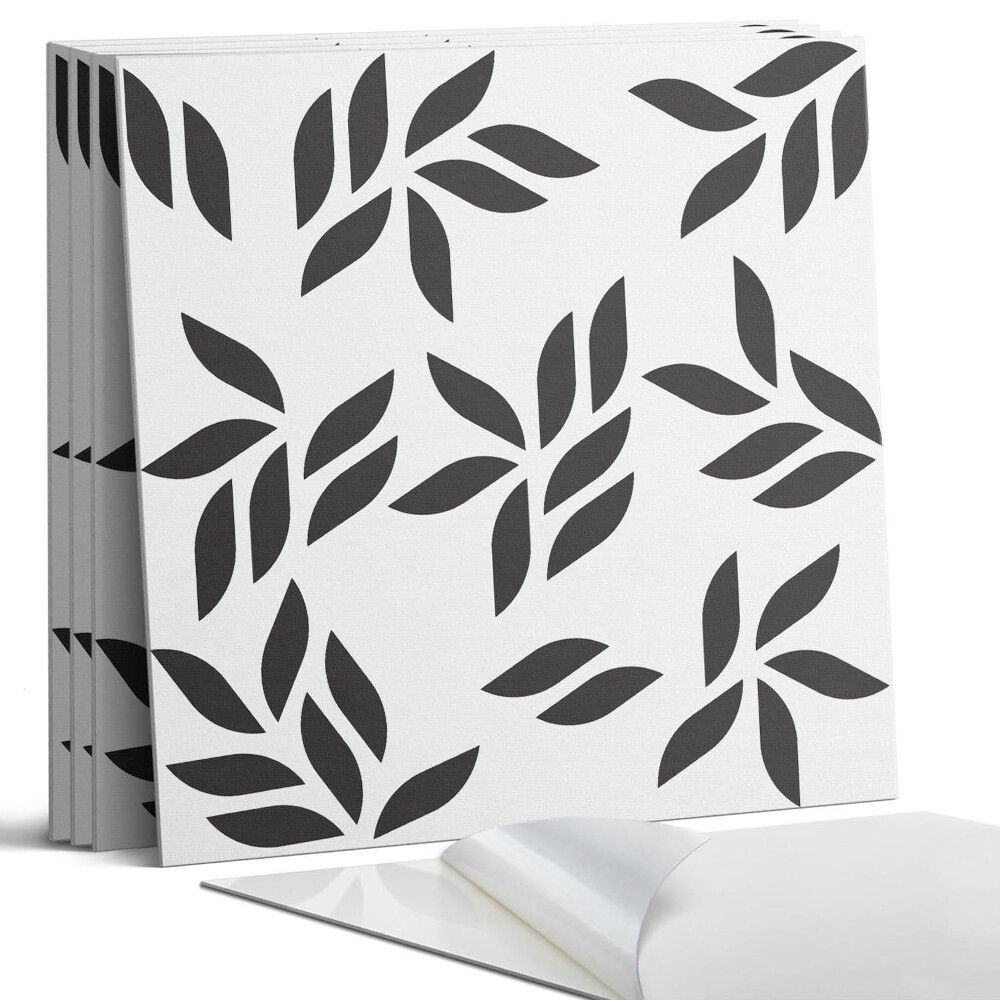 Panou decorativ bucatarie Model cu frunze pe fundal