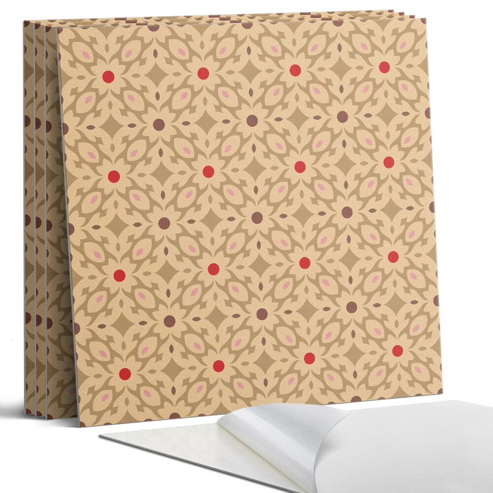 Panou perete pătrat Model floral într-o plasă