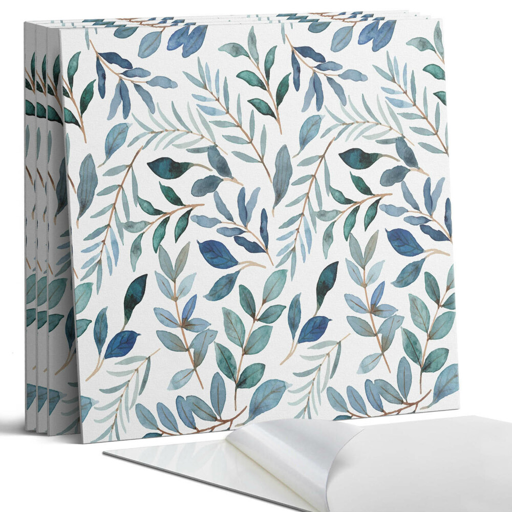 Panou perete pătrat Model de frunze pe fundal