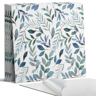 Panou perete pătrat Model de frunze pe fundal