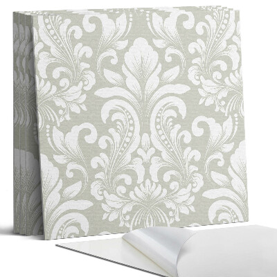 Panou perete pătrat Model de plante cu ornamente