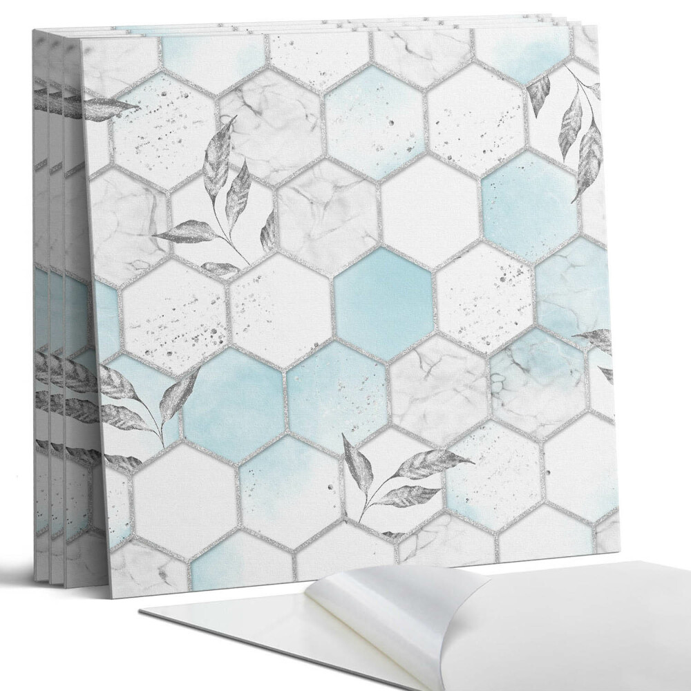 Panou decorativ pvc Model hexagonal cu frunze