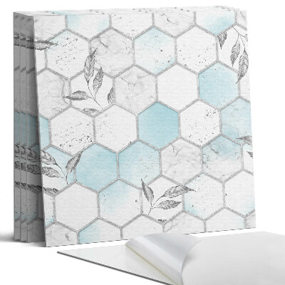 Panou decorativ pvc Model hexagonal cu frunze