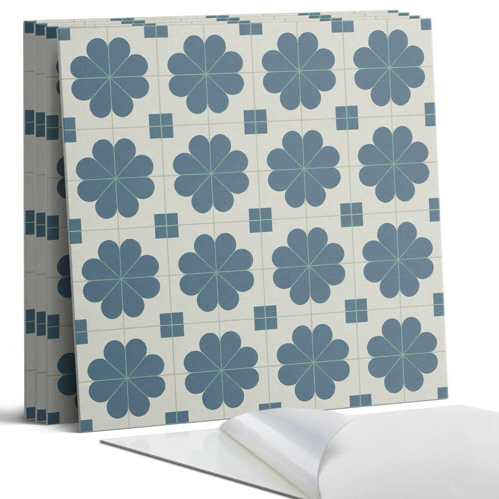 Panou perete pătrat Model floral în carouri