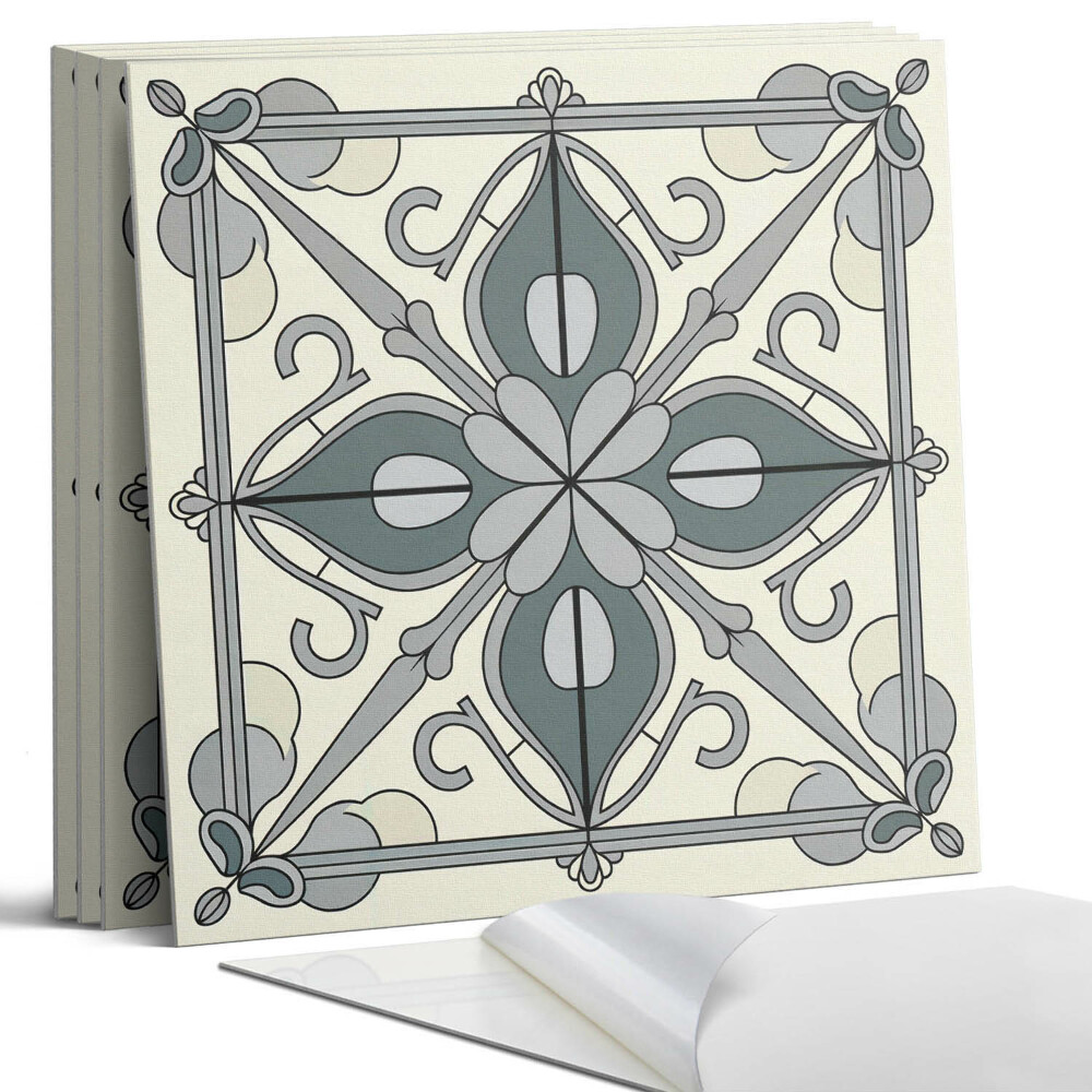 Panou perete pătrat Model floral cu ornamente