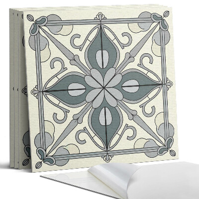 Panou perete pătrat Model floral cu ornamente