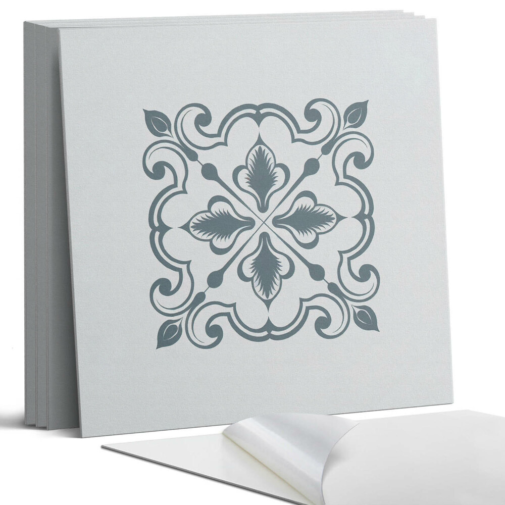 Panou perete pătrat Model de plante cu ornamente