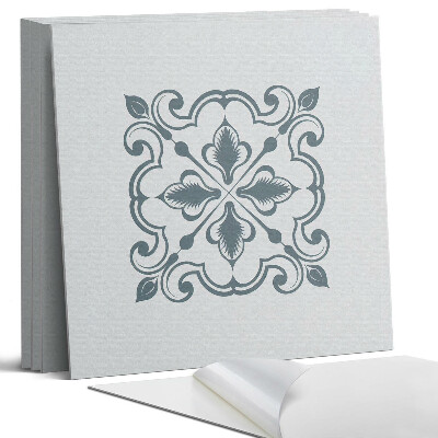 Panou perete pătrat Model de plante cu ornamente