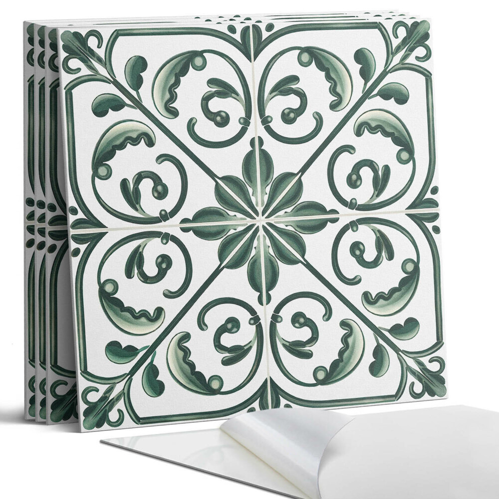 Panou perete pătrat Model de plante cu ornamente