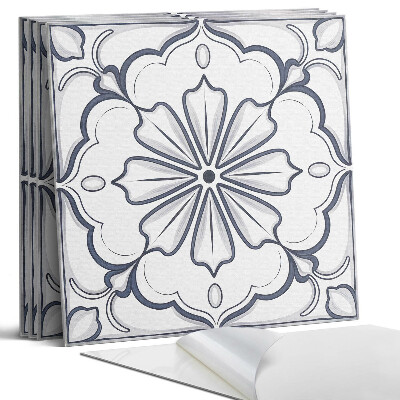 Panou decorativ perete Model floral pe faianță