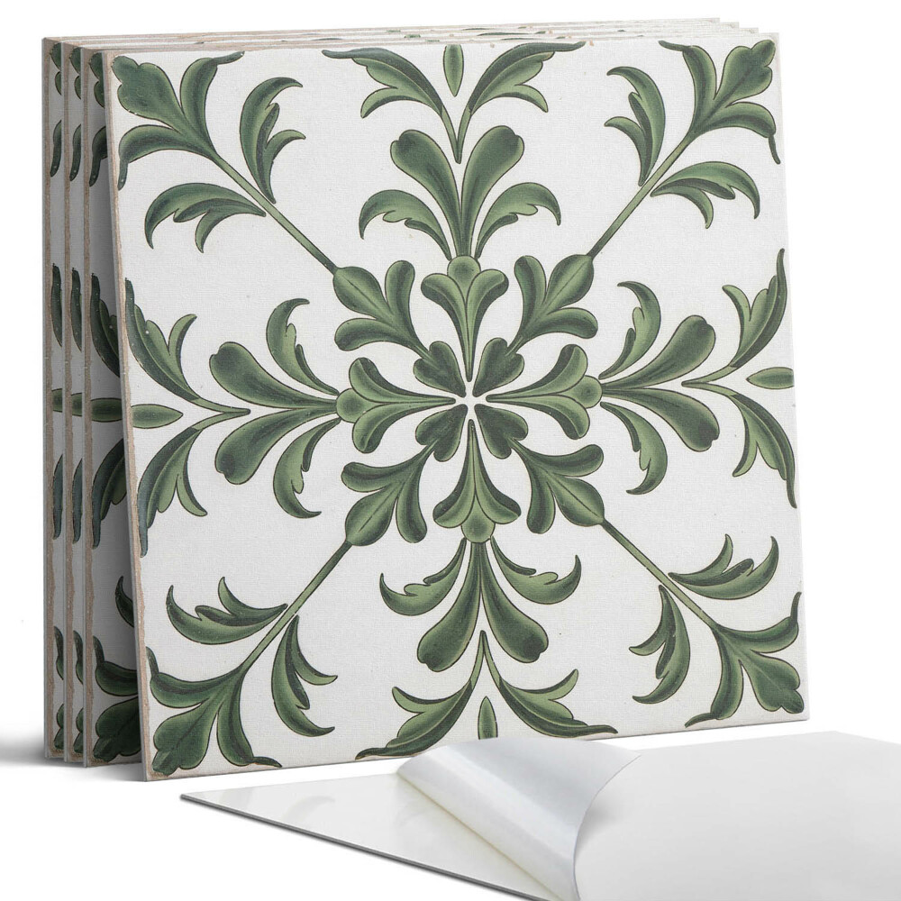 Panou perete pătrat Motiv vegetal pe faianță