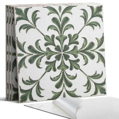 Panou perete pătrat Motiv vegetal pe faianță