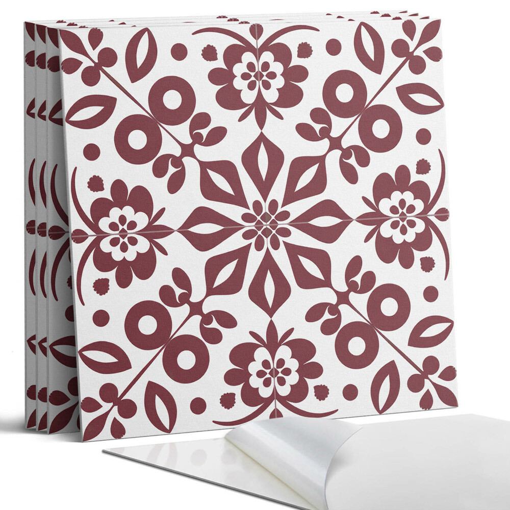 Panou perete pătrat Model floral cu frunze