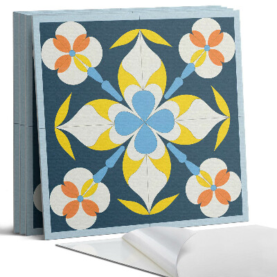 Panou perete pătrat Model floral pe fundal