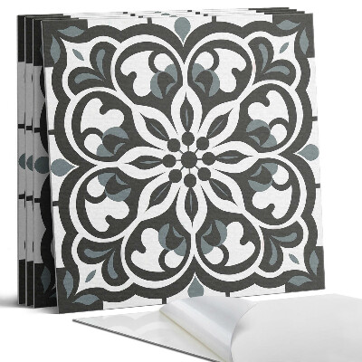 Panou perete pătrat Model floral cu ornamente